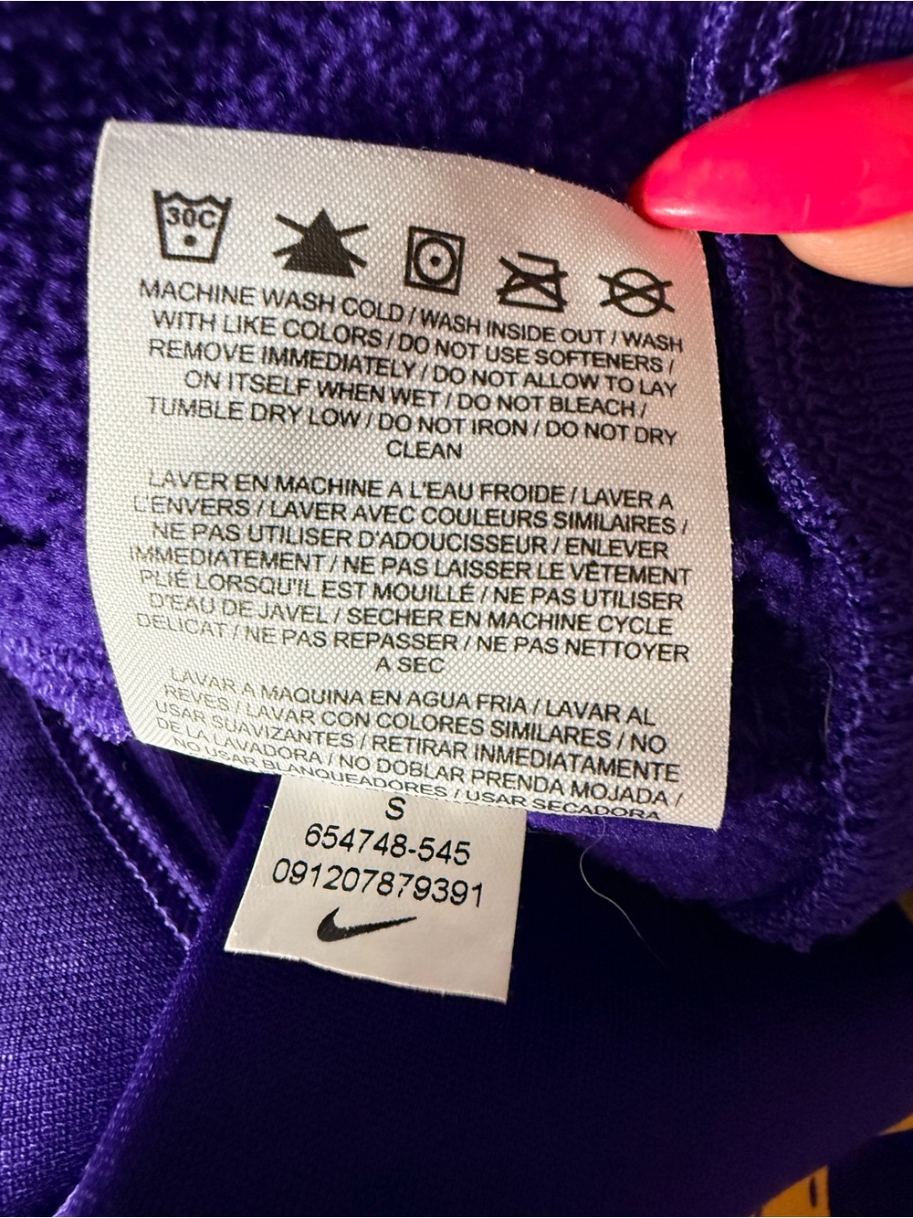 Nike Minnesota Vikings Therma-FIT Full Zip Hoodie Men’s Small Purple NFL - Picture 11 of 11